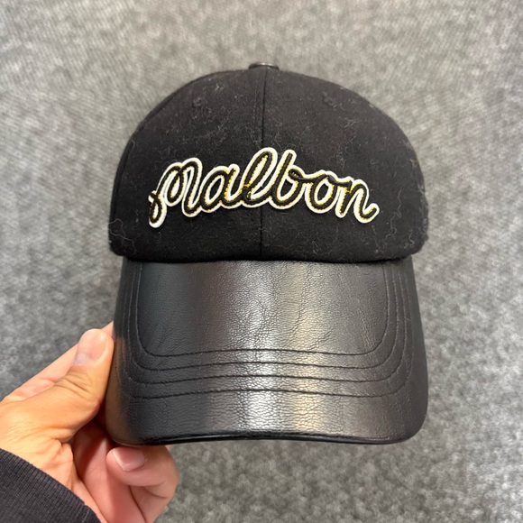 NEW Malbon strap back hat with leather bill - Picture 1 of 2